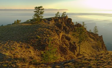 cape khoboy, olkhon Adası, Baykal at sabah