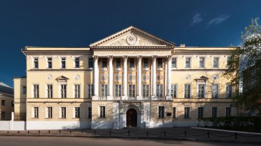 Demidov House. Yellow building with columns. clipart