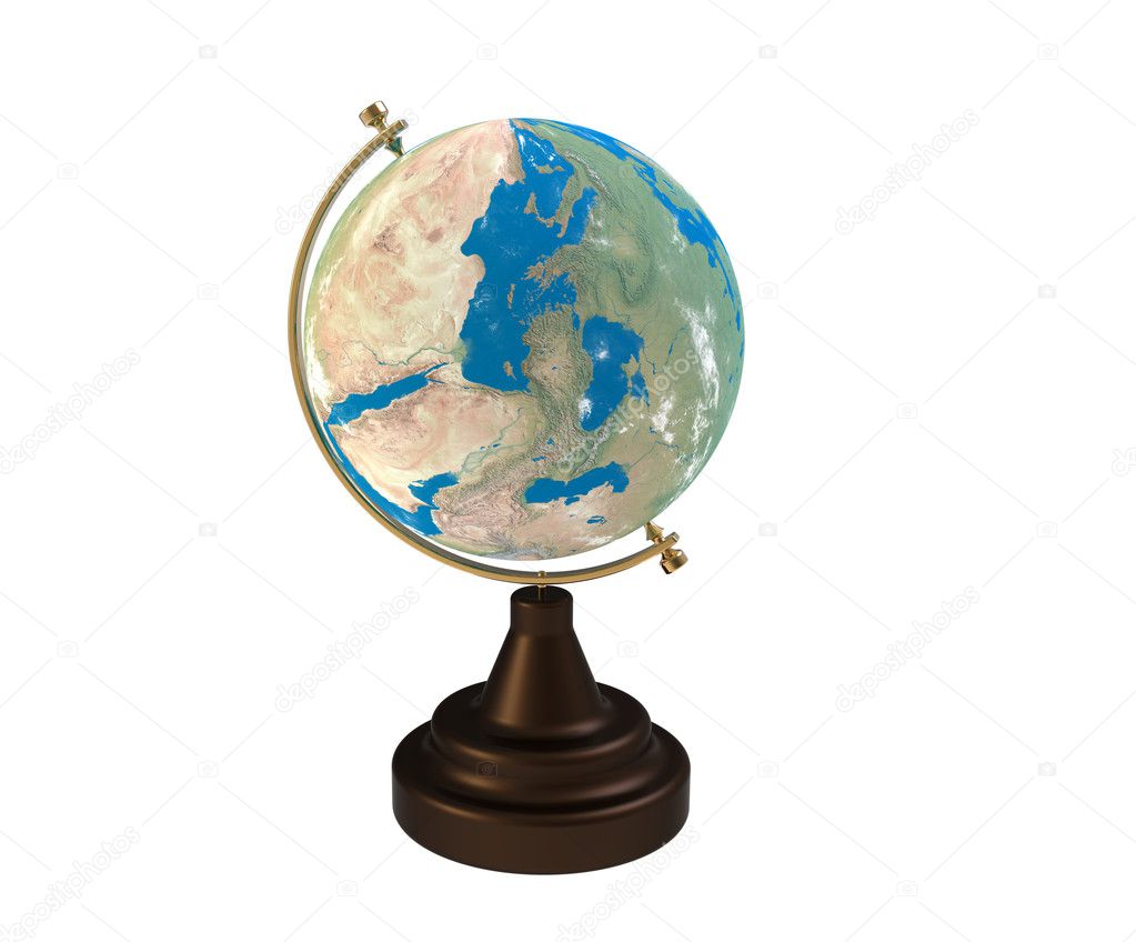 Globe with the gold holder on a support