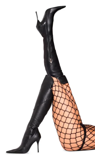 Сексуальна жінка ноги в чорному взутті — стокове фото