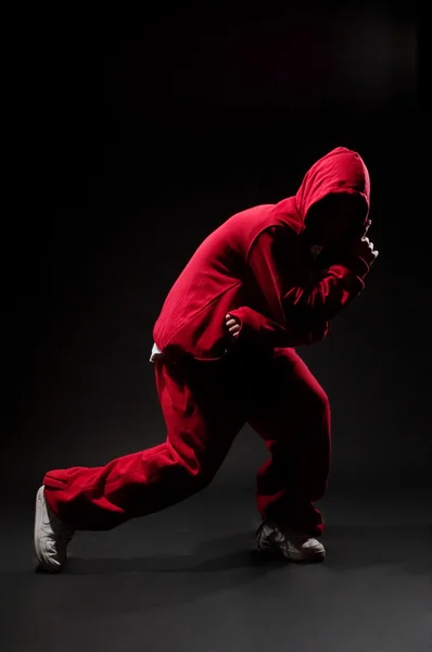 Danseuse de rue en rouge — Photo