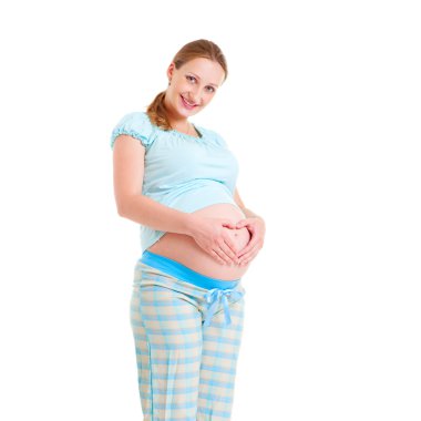 Pregnant woman love her baby clipart