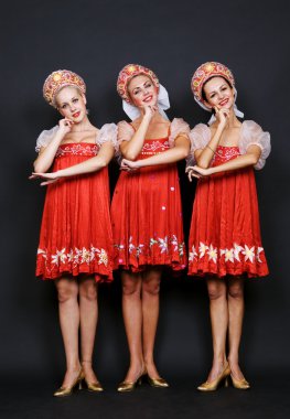 Three russian beauties clipart