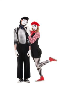 Loving couple of mimes clipart