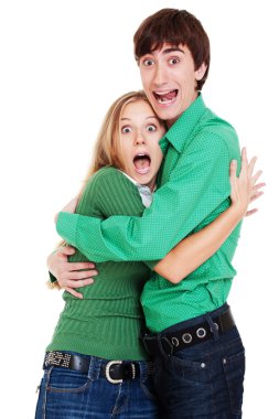 Portrait of emotional couple clipart