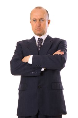 Businessman folding one's arms clipart