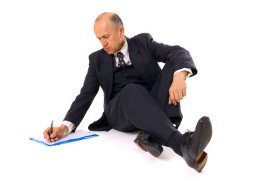 Businessman writing clipart