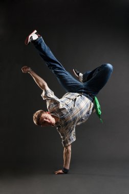 Breakdancer standing in cool freeze clipart