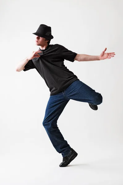 Breakdancer in hat — Stok fotoğraf