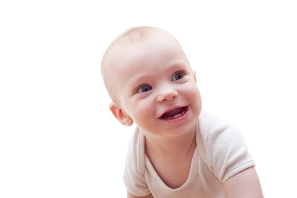 可爱笑脸婴儿的肖像 — 图库照片