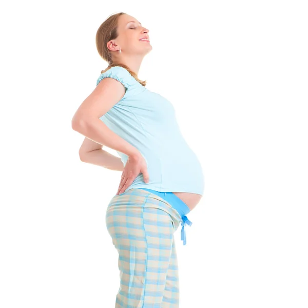 Těhotná žena smajlík — Stock fotografie