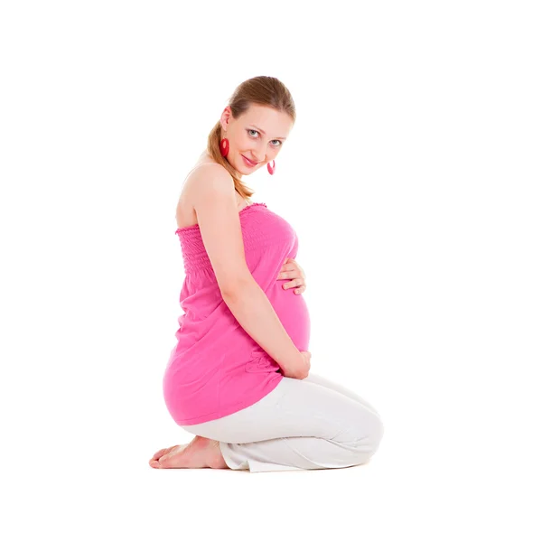 Smiley zwangere vrouw — Stockfoto