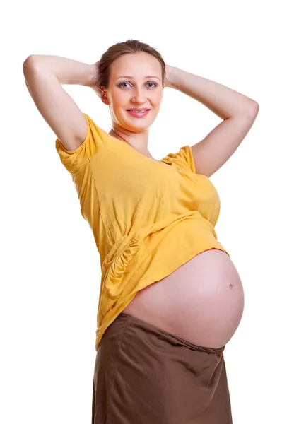 Smiley hamile kadın — Stok fotoğraf
