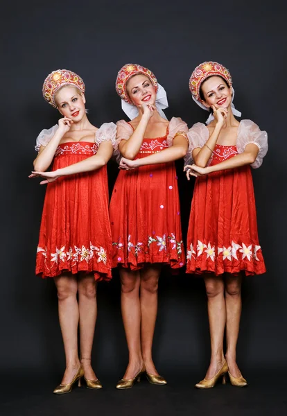 Three russian beauties — Stock Photo, Image