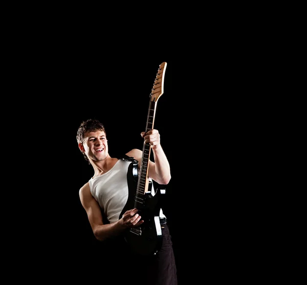 Szenvedélyes gitáros — Stock Fotó