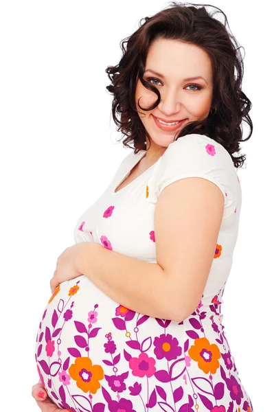 Mulher grávida bonita feliz — Fotografia de Stock