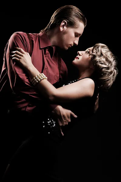 Couple in retro style dancing — Stock Photo, Image