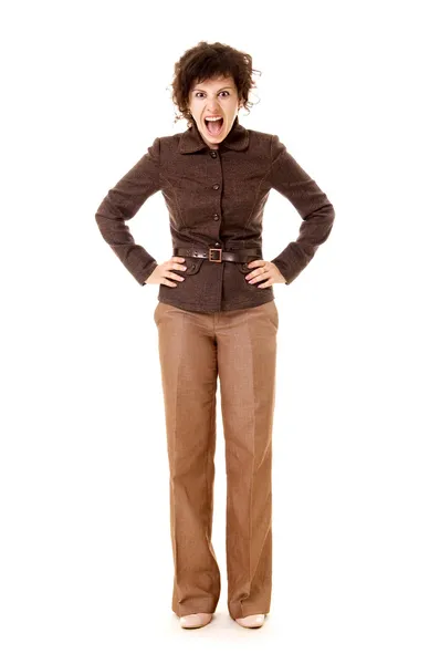 Businesswoman shouts — Stock Photo, Image