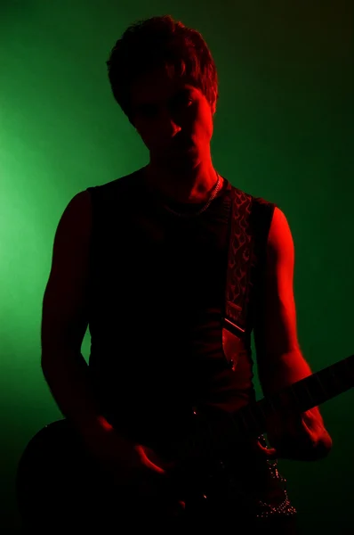Art portrait of guitarist — Stock Photo, Image