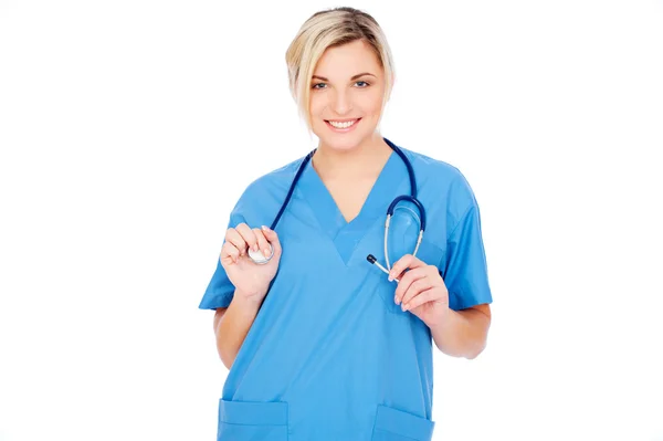 Enfermera amigable en uniforme —  Fotos de Stock