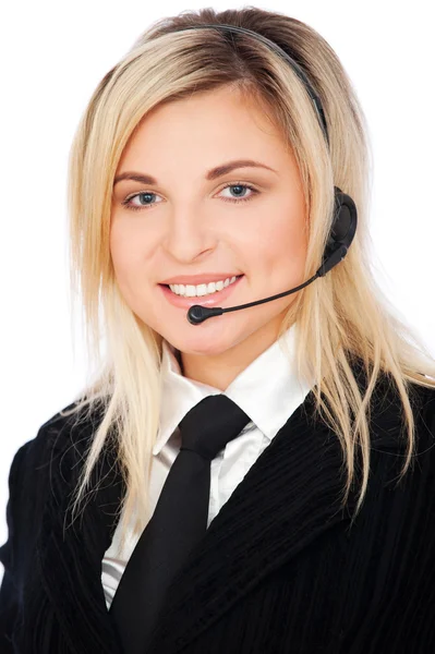 Operadora de telefonia sorridente — Fotografia de Stock