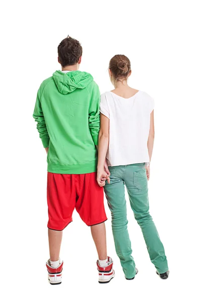 Vista posteriore di due adolescenti — Foto Stock