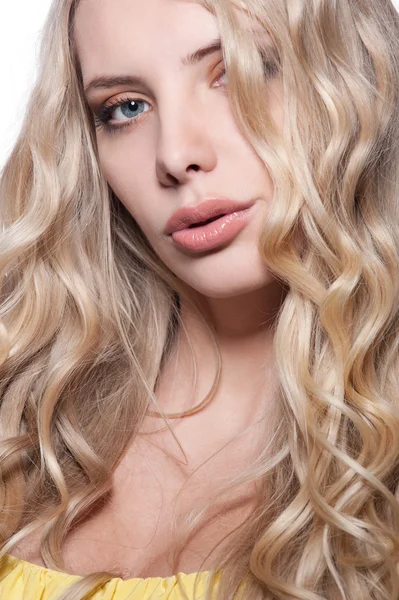 Szczegół portret pięknej blondynki — Zdjęcie stockowe