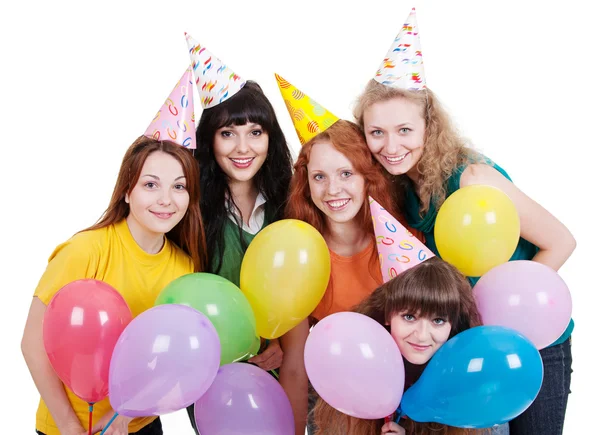 Vackra flickor med ballonger — Stockfoto