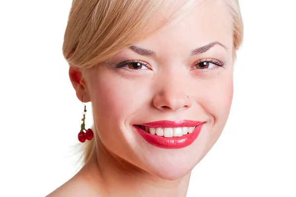 Close-up retrato de mulher sorridente — Fotografia de Stock