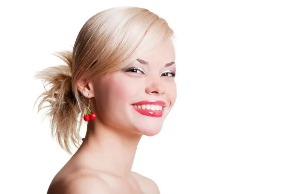 Retrato de loira sorridente — Fotografia de Stock