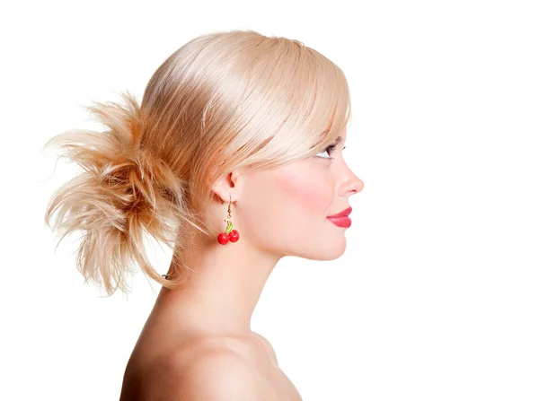 Profil pięknej blondynki — Zdjęcie stockowe