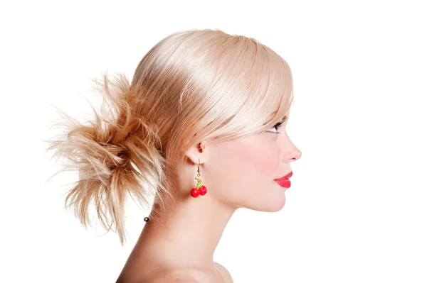 Profil słodkie blondynki — Zdjęcie stockowe