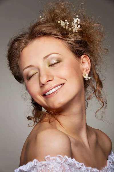 Vackra smiley kvinna — Stockfoto