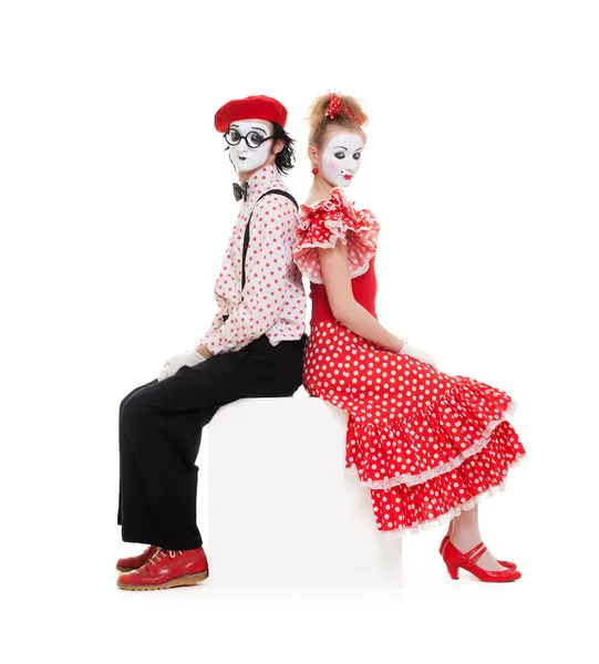 Portrait of beautiful couple mimes — Stock Photo, Image