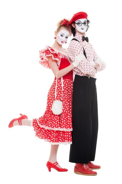 Portrait of mimes. beautiful couple in love. — Stock Photo, Image