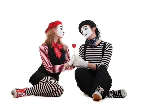 Smiley mimes in love — Stock Photo, Image