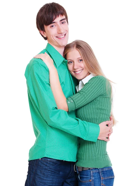 Beautiful couple over white background — Stock Photo, Image