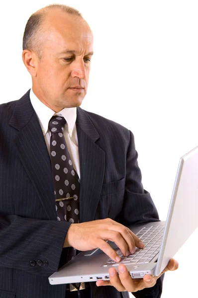 Geschäftsmann mit Laptop — Stockfoto