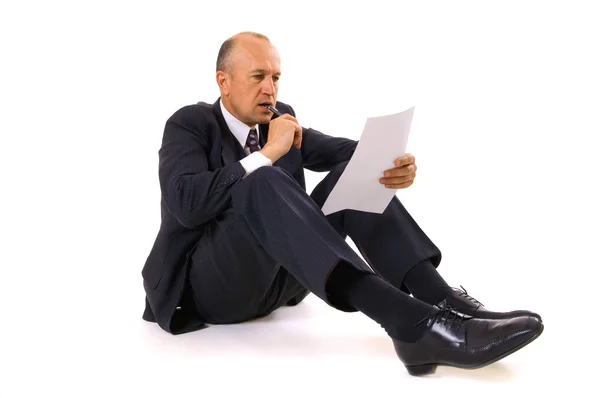 Businessman thinking about new contract — Stock Photo, Image