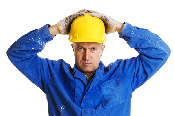 Serious workman looking at camera — Stock Photo, Image