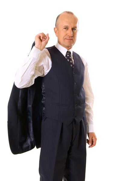 Смайли бизнесмен в костюме — стоковое фото