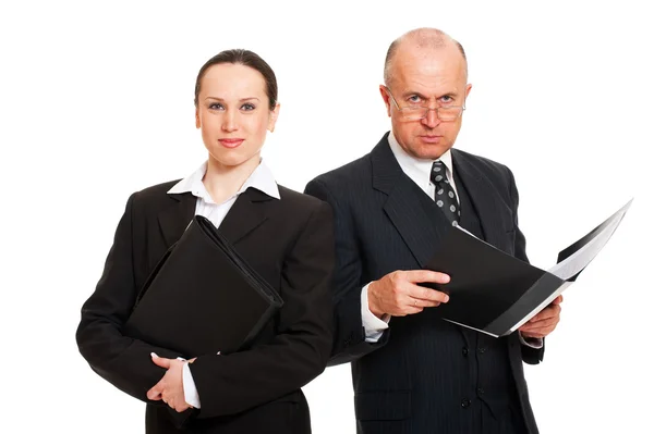 Two business with folders — Stock Photo, Image
