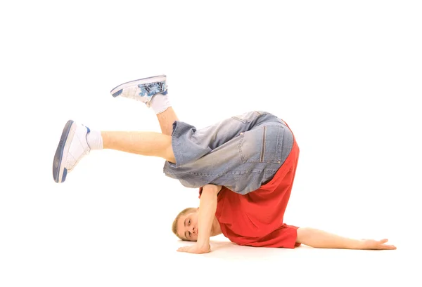 Breakdancer en pose extraña — Foto de Stock