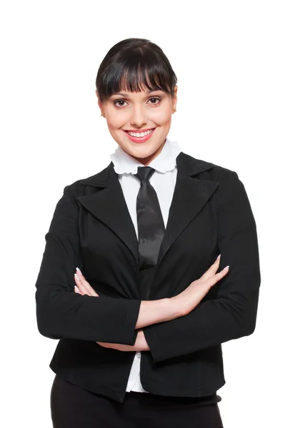 Attraktive Geschäftsfrau mit Smiley — Stockfoto