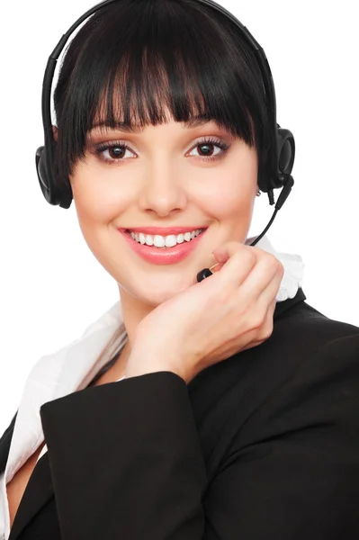 Operadora de telefonia sorridente — Fotografia de Stock