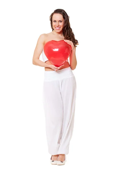 Gyönyörű barna-piros szív — Stock Fotó