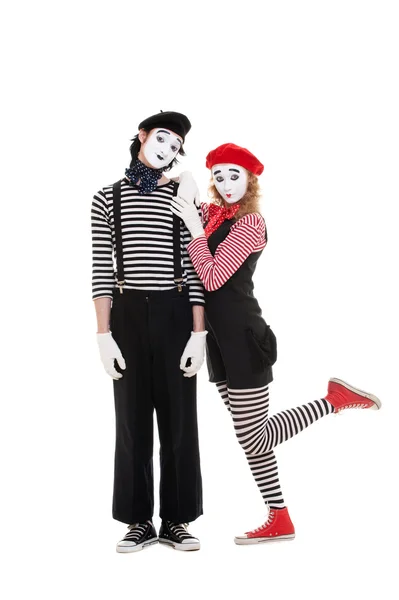 Loving couple of mimes Stock Picture