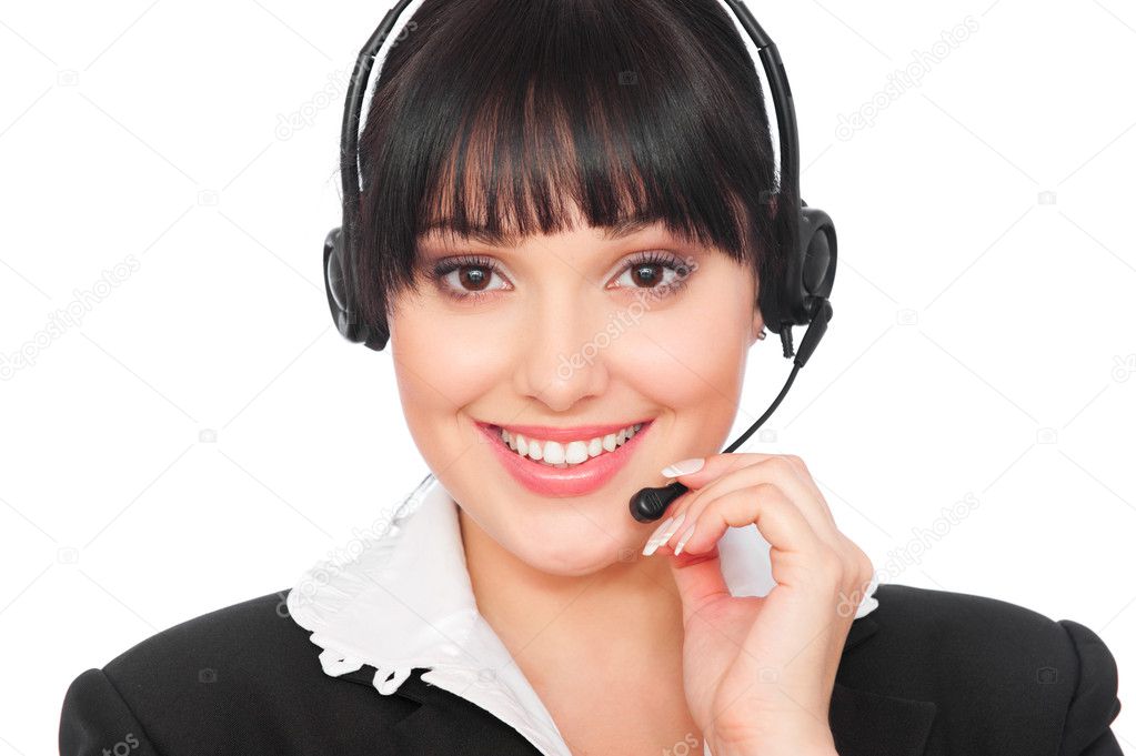 Smiley telephone operator