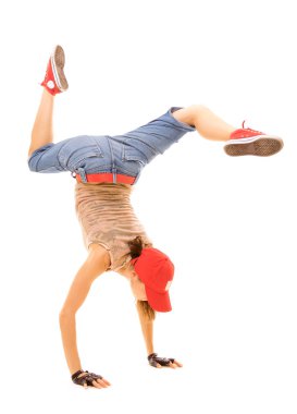 Breakdancer standing in freeze clipart