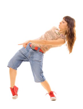 Brunette in urban dance clipart